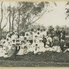 Group of Aboriginal men, women and children at Singleton, 1909. SLNSW
